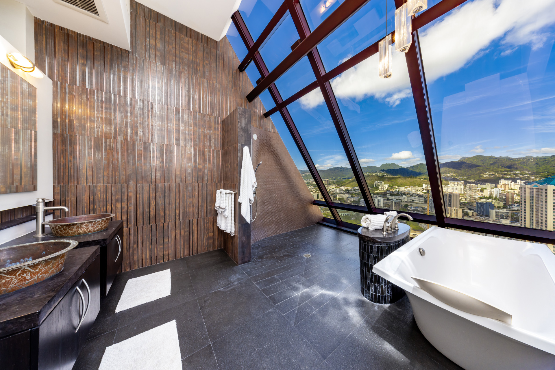 Primary Shower with Stunning Architecture